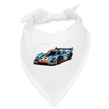 Rennwagen Blau Orange Livery 7 - Bandana - Weiß - Vorne