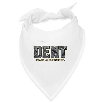DENT – Hinterlass einen Eindruck | Metallisches Wortspiel - Bandana - Weiß - Vorne