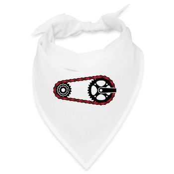Fahrradkette Zahnkranz Grafik - Bandana - Weiß - Vorne