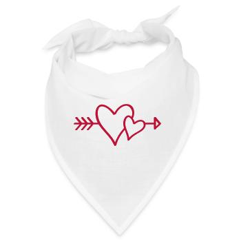 Herzpfeil Minimallinie - Bandana - Weiß - Vorne