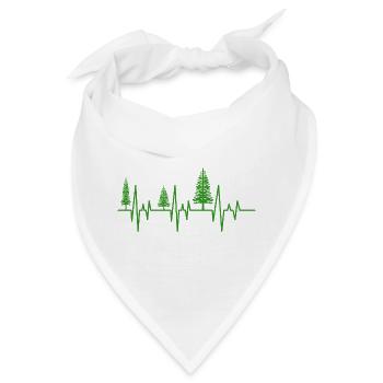 Bäume Herzschlag Wald EKG - Bandana - Weiß - Vorne