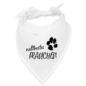 weltbestes Frauchen Pfote Hund - Bandana - Weiß - Vorne