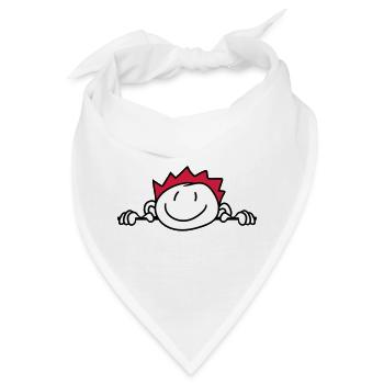 verstecken wand mauer gesicht kopf kind gemalt kri - Bandana - Weiß - Vorne
