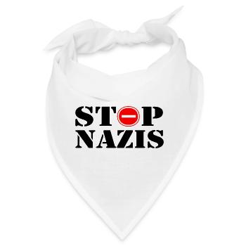 Stop Nazis - Bandana - Weiß - Vorne