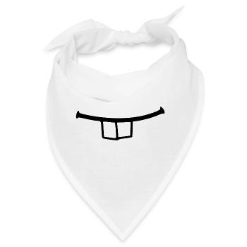 Mund mit Hasenzähnen. Süß - Bandana - Weiß - Vorne