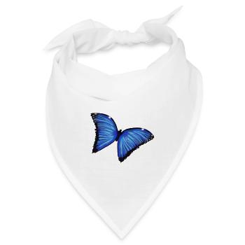 Blaue Schmetterlingsliebe - Bandana - Weiß - Vorne