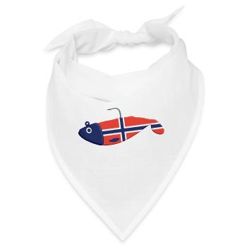 Gummifisch Norwegen für Angler in Fjord und Meer - Bandana - Weiß - Vorne