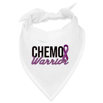 Chemo Warrior - Lila Schleife - Bandana - Weiß - Vorne