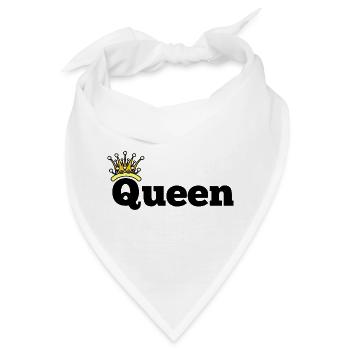 Königin goldene Krone - Bandana - Weiß - Vorne