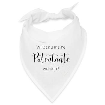 Willst du meine Patentante werden - Bandana - Weiß - Vorne