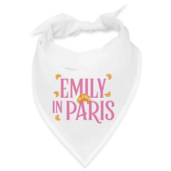 Emily In Paris Logo Mit Vielen Croissants - Bandana - Weiß - Vorne
