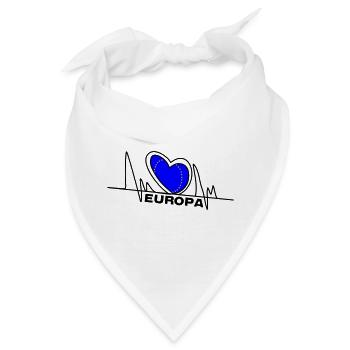 Europa Herzschlag - Bandana - Weiß - Vorne