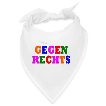 Gegen rechts - Bandana - Weiß - Vorne