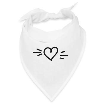 Herz gezeichnet - Bandana - Weiß - Vorne