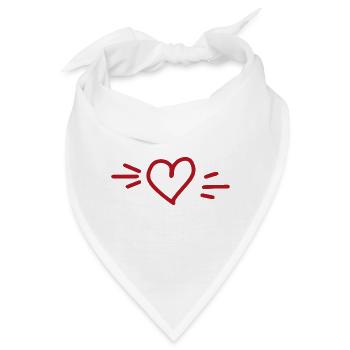 Herz gezeichnet - Bandana - Weiß - Vorne