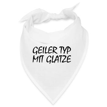 geiler typ mit glatze - Bandana - Weiß - Vorne