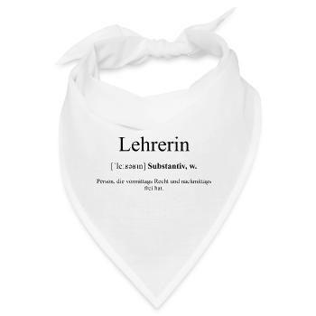 Lehrerin Definition Dictionary - Bandana - Weiß - Vorne