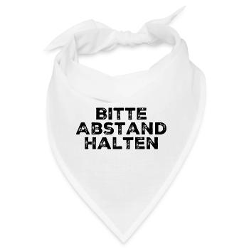 Bitte Abstand Halten Corona Krise Hinweis - Bandana - Weiß - Vorne