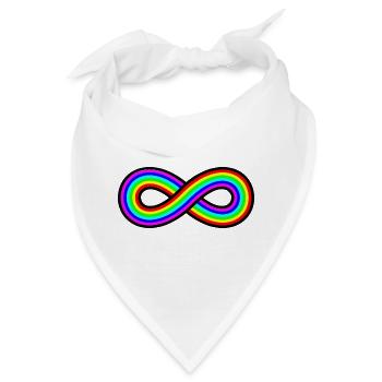 Autismus Regenbogen Unendlichkeit - Bandana - Weiß - Vorne