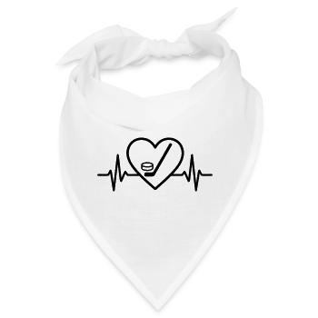 Herz Hockey – Leidenschaft Eishockey - Bandana - Weiß - Vorne