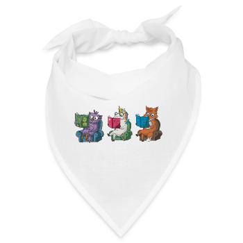 Niedliche Tiere lesen Believe In Yourself Design - Bandana - Weiß - Vorne