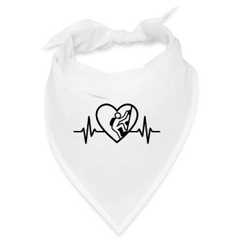 Herz Klettern – Leidenschaft Bergsport - Bandana - Weiß - Vorne