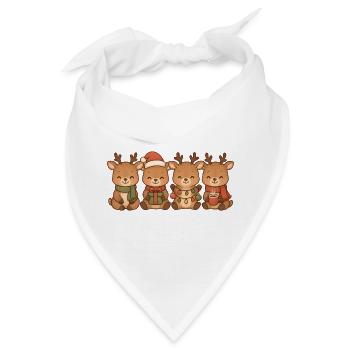 Hirsche für Kinder, Jungen und Mädchen, Weihnachte - Bandana - Weiß - Vorne