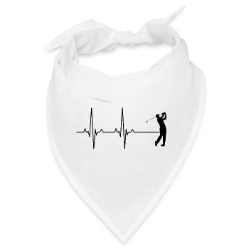 Golf Heartbeat Golfing Frauen - Bandana - Weiß - Vorne