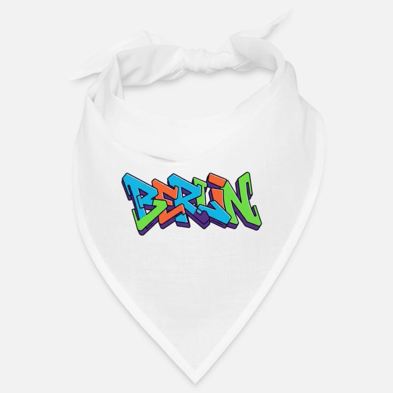 Berlin Streets Graffiti Colour Explosion - Bandana - white