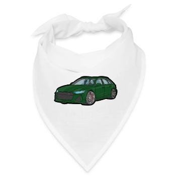 Grüner Sportwagen Kombi  - Bandana - Weiß - Vorne