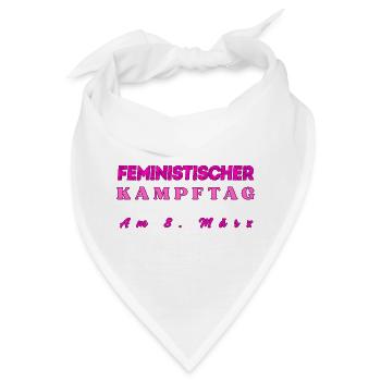 Feministischer Kampftag am 8. März Geschenkidee  - Bandana - Weiß - Vorne