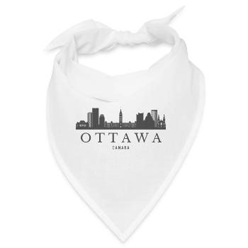 Ottawa-Skyline Kanada, Ottawa-Silhouette - Bandana - Weiß - Vorne