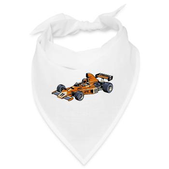 Rennwagen Vintage Orange - Bandana - Weiß - Vorne