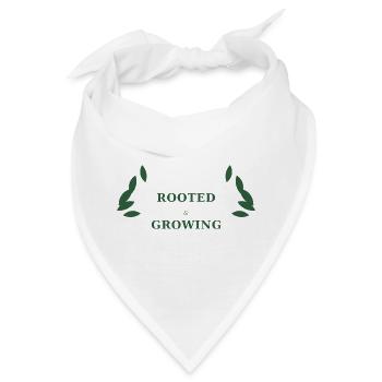 Rooted & Growing Design mit Blättern - Bandana - Weiß - Vorne