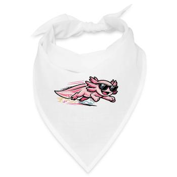 Pinkes Axolotl mit Sonnenbrille - Bandana - Weiß - Vorne