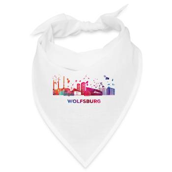 Wolfsburger Skyline Wolfsburg - Bandana - Weiß - Vorne