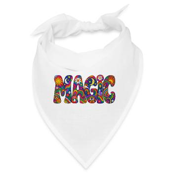 Magischer Psychedelic Schriftzug - Bandana - Weiß - Vorne