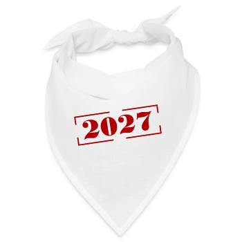 2027 Jahr Stempel - Bandana - Weiß - Vorne