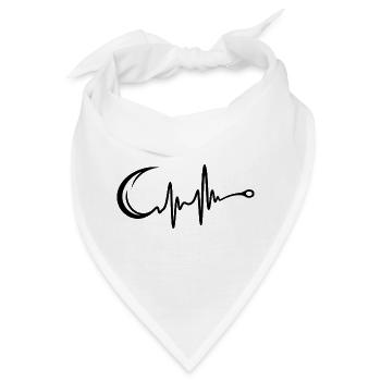 Angeln Herzschlag Angelhaken EKG - Bandana - Weiß - Vorne