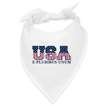 College USA Red White Blue Stars And Stripes Motto - Bandana - Weiß - Vorne