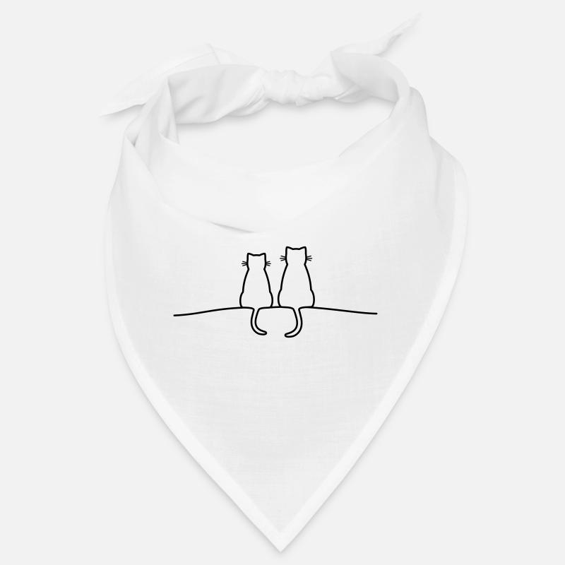 Katzen Silhouette Pärchen Geschenkidee Bandana