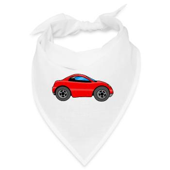 Auto Kinder, rotes Auto - Bandana - Weiß - Vorne