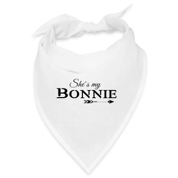 Bonnie & Clyde (part1) Partnerlook love Geschenk - Bandana - Weiß - Vorne