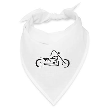 Motorrad Strichzeichnung - Bandana - Weiß - Vorne