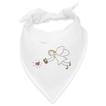 Christkind Weihnachten Engel Herz Flügel - Bandana - Weiß - Vorne