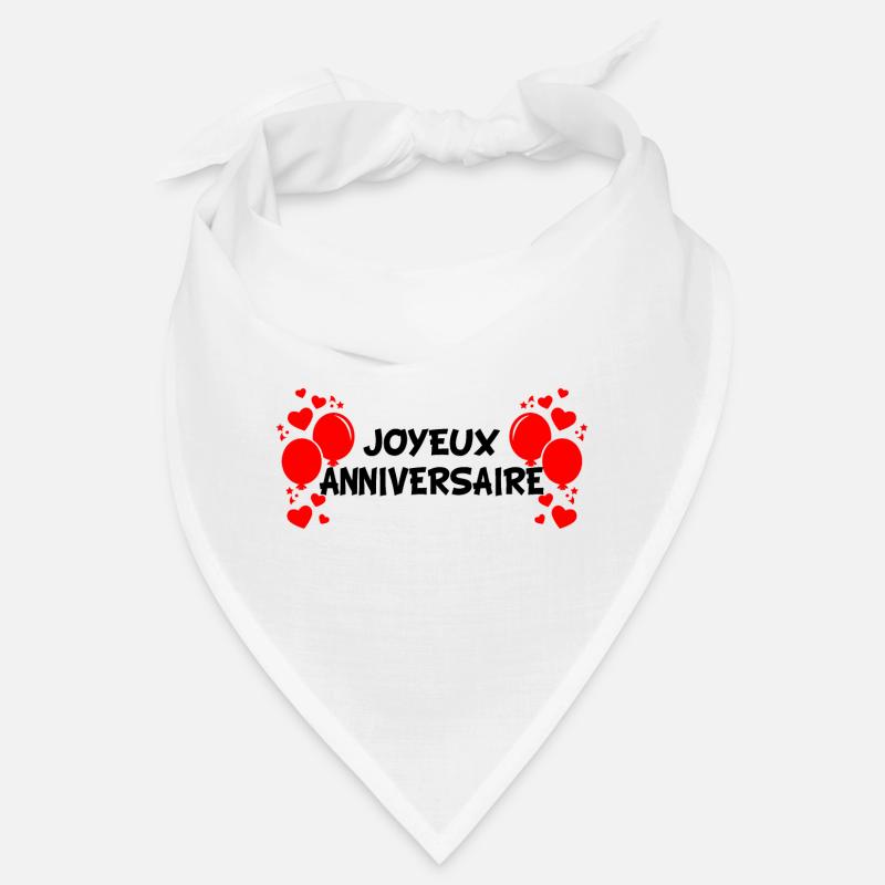 Joyeux Anniversaire - Bandana - blanc