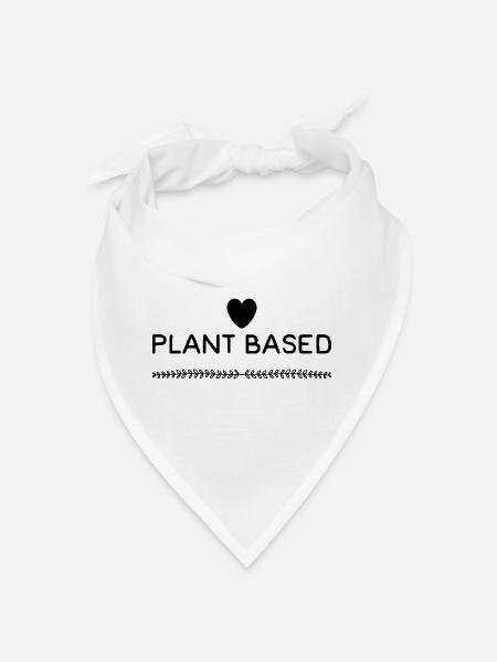 Plant Based Herz Pflanzen Basiert Vegan - Bandana - Weiß - Vorne