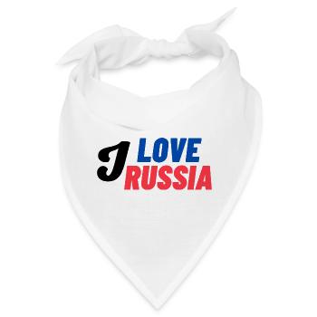 I Love Russia Farbblock - Bandana - Weiß - Vorne