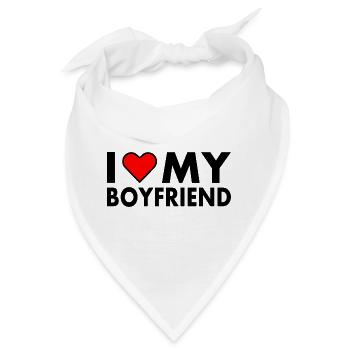 I love my boyfriend - Bandana - Weiß - Vorne