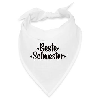 Beste Schwester - Bandana - Weiß - Vorne